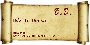 Bőle Dorka névjegykártya
